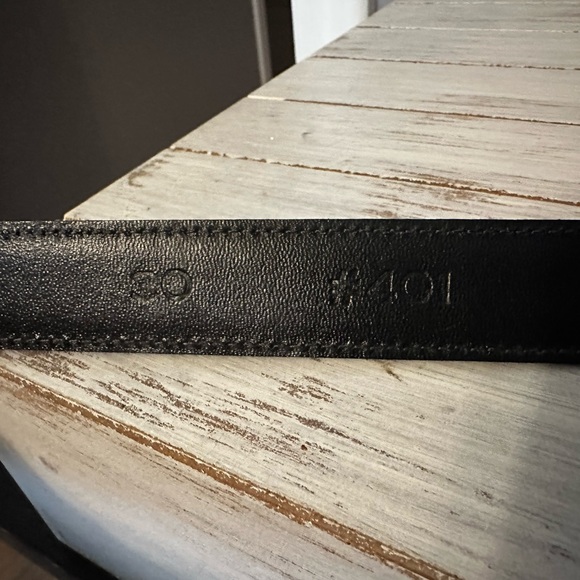 Vicenza Genuine Italian Calfskin Belt Black Size 30 401 Silver Buckle Gold - Picture 14 of 15